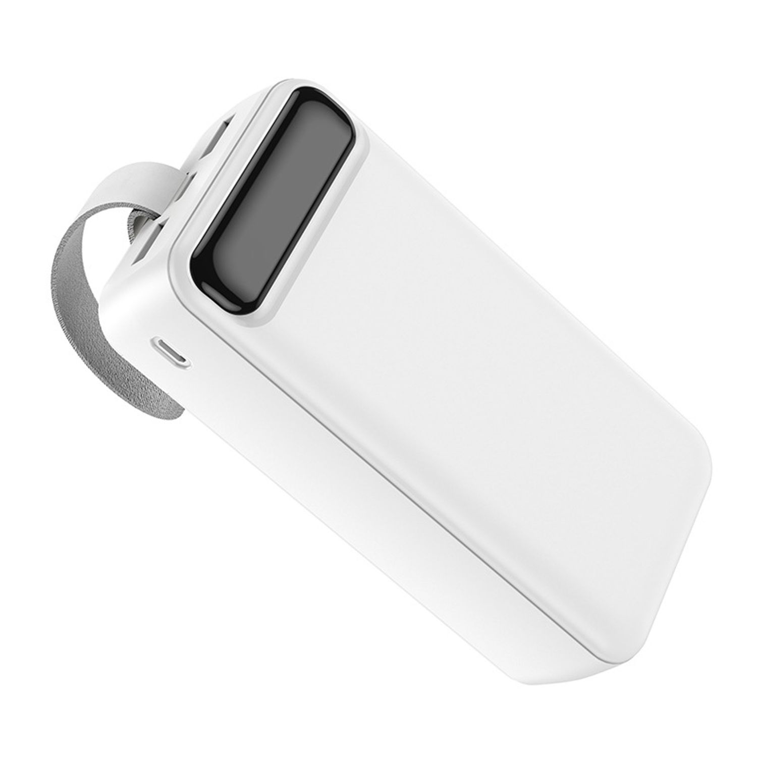 Acumulator Extern MRG MN10, 30.000mAh, USB-C, 2x USB, Display LCD, Lanterna, Alb fotografia produsului View 3 L