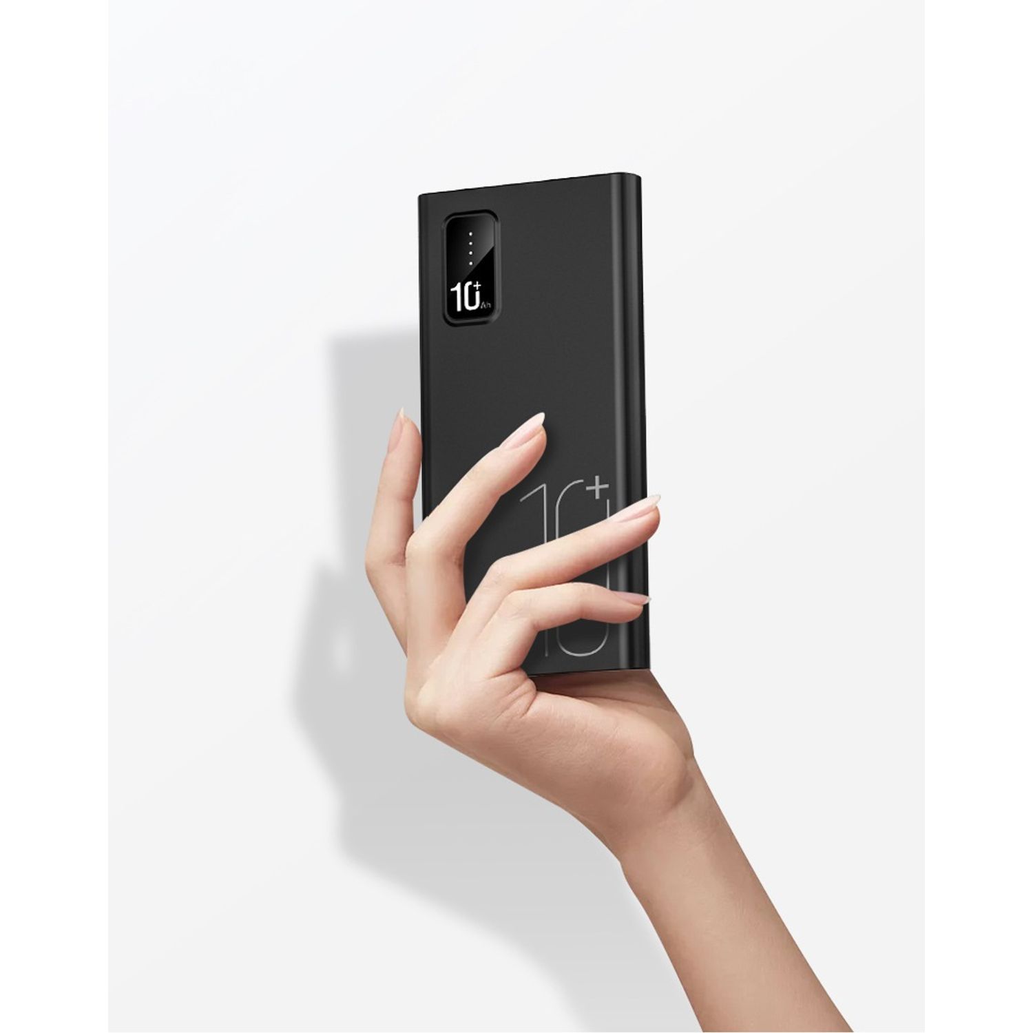 Acumulator Extern Slim MRG MTBF09 , 10.000mAh, 37Wh, USB-C, 2x USB, LCD, Negru fotografia produsului View 4 L