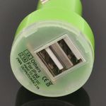 Adaptor Priza Auto MRG, Bricheta 12-24V, 2 x USB, Verde fotografia produsului View 2 S