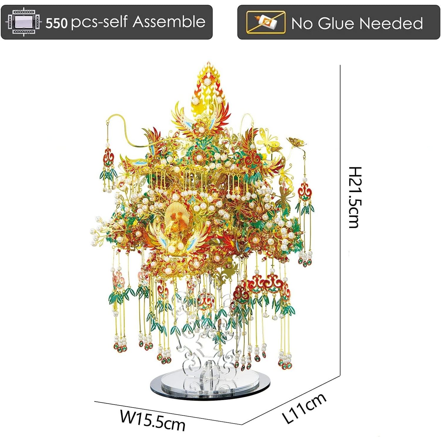Puzzle 3D Piececool, Garuda Coronet II, Metal, 550 piese fotografia produsului View 3 L