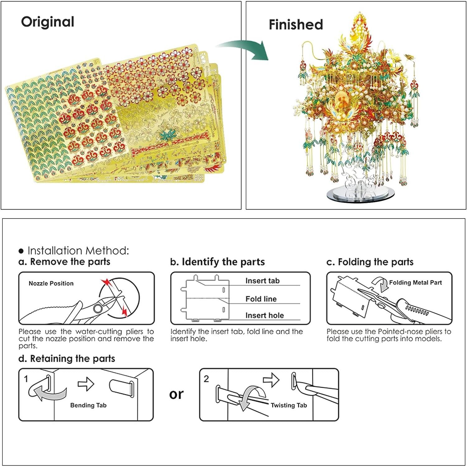 Puzzle 3D Piececool, Garuda Coronet II, Metal, 550 piese fotografia produsului View 4 L