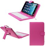 Husa Tableta 8 Inch Cu Tastatura Micro Usb Model X , Roz Aprins fotografia produsului View 2 S
