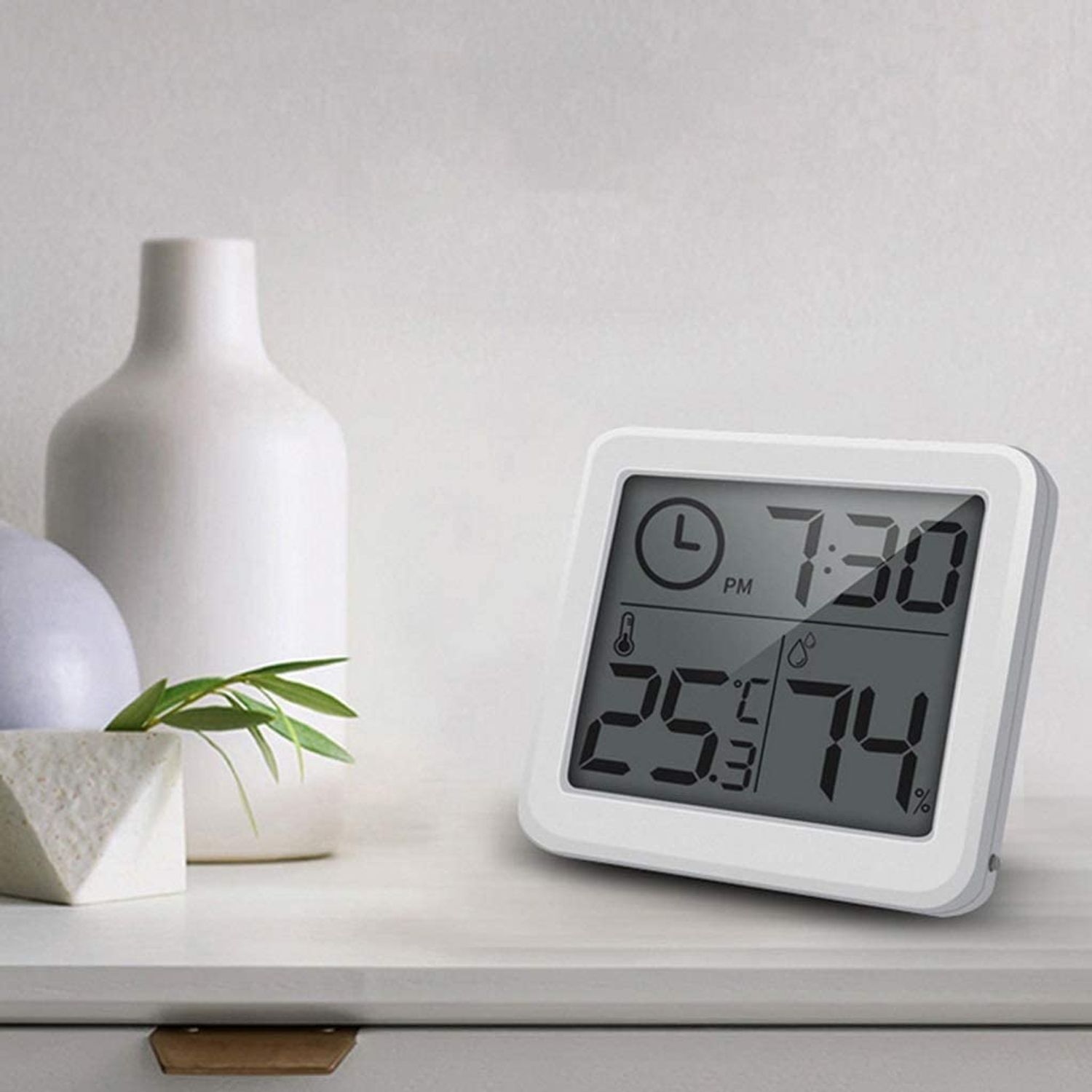Mini Statie Meteo MRG M-365, Pentru interior, Termometru, Higrometru, Alb fotografia produsului View 5 L