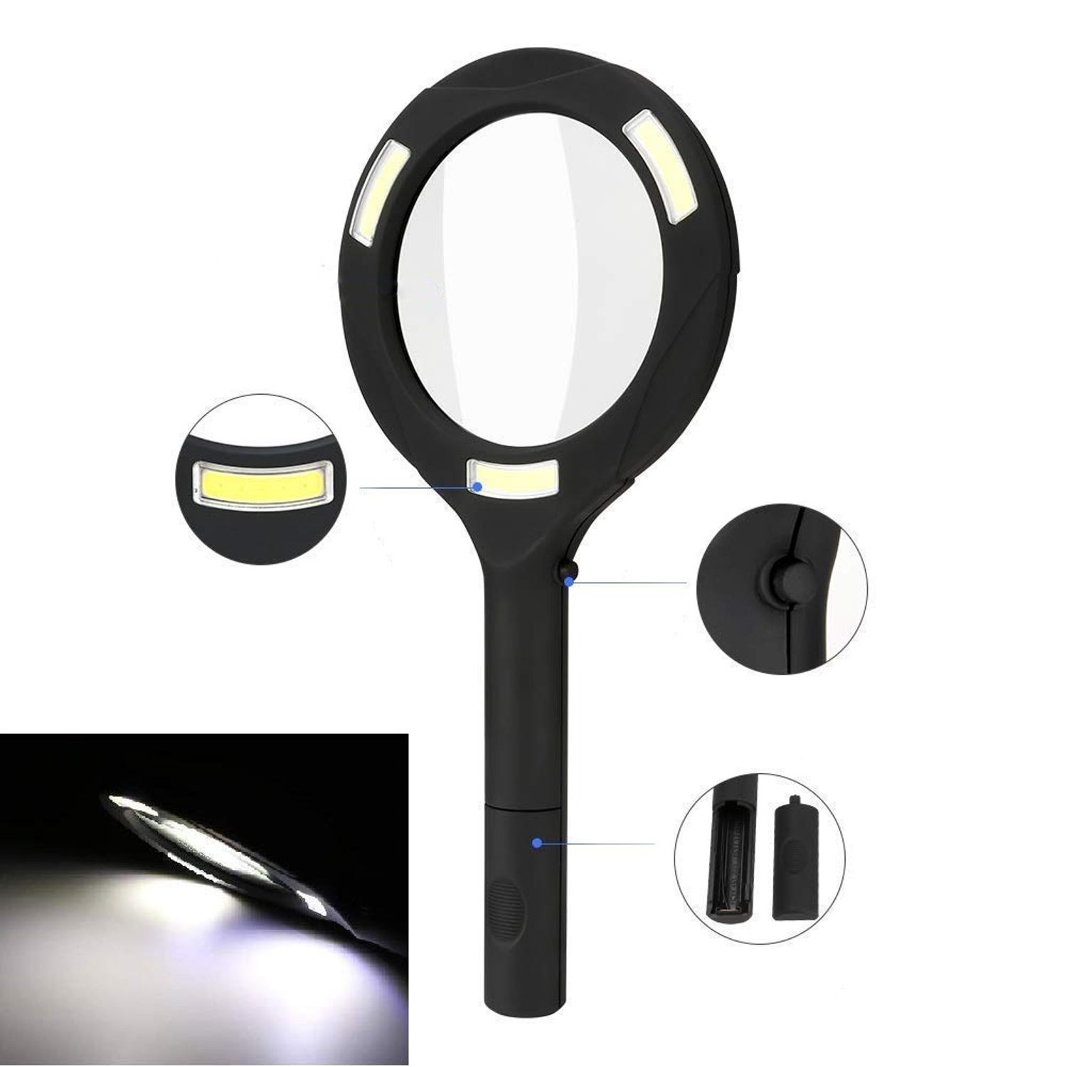 Lupa cu lumina MRG M-421, 3x Cob, 3W, Negru fotografia produsului View 6 L