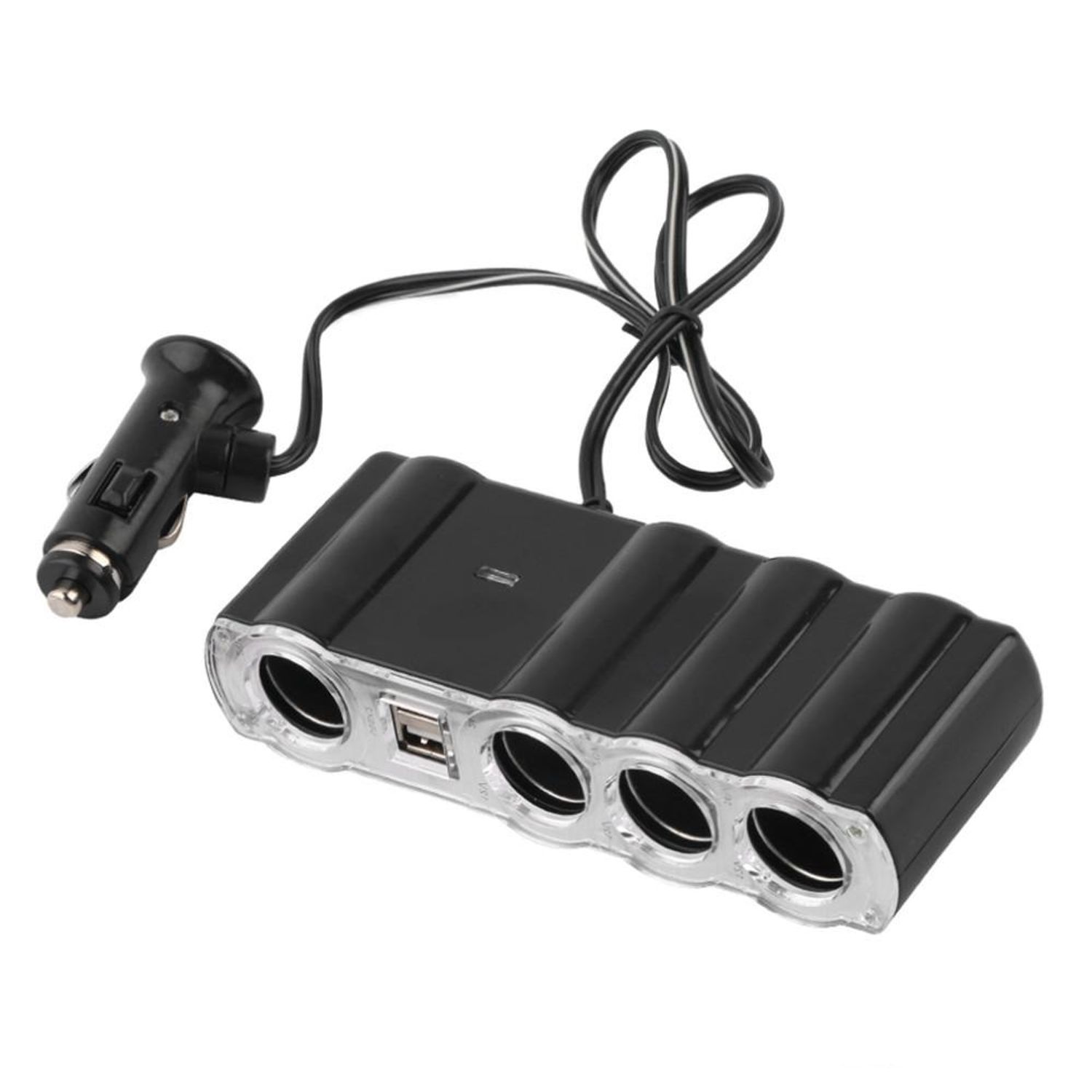 Priza Bricheta auto 4 prize cu USB, cu cablu Priza auto si 2x USB fotografia produsului View 2 L