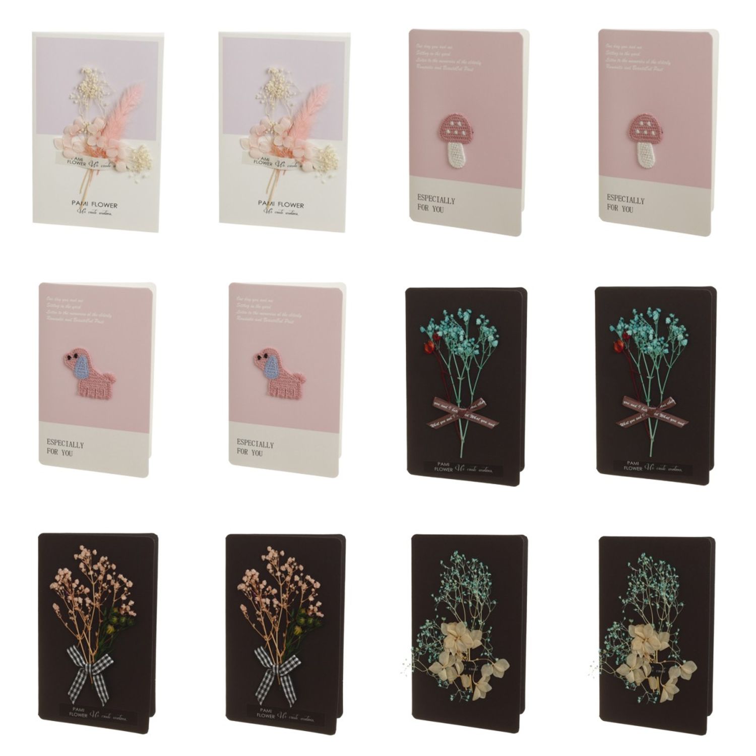 Set 12 felicitari cu modele aplicate, PAMI, FEV-1, 15x9 cm fotografia produsului