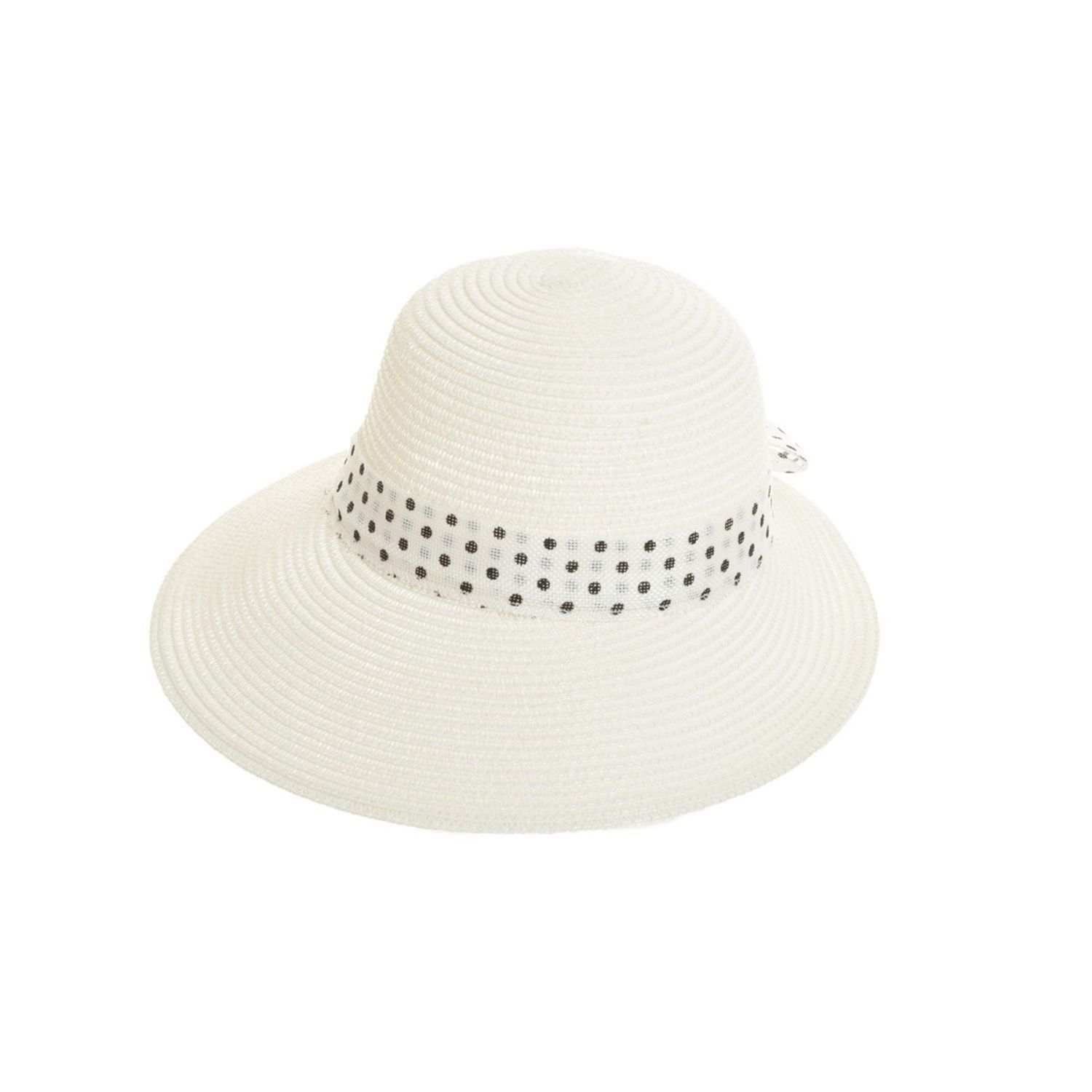 Palarie de paie pentru dama, PAMI, PD-0223-202-alb, 56 cm, Alb fotografia produsului View 3 L
