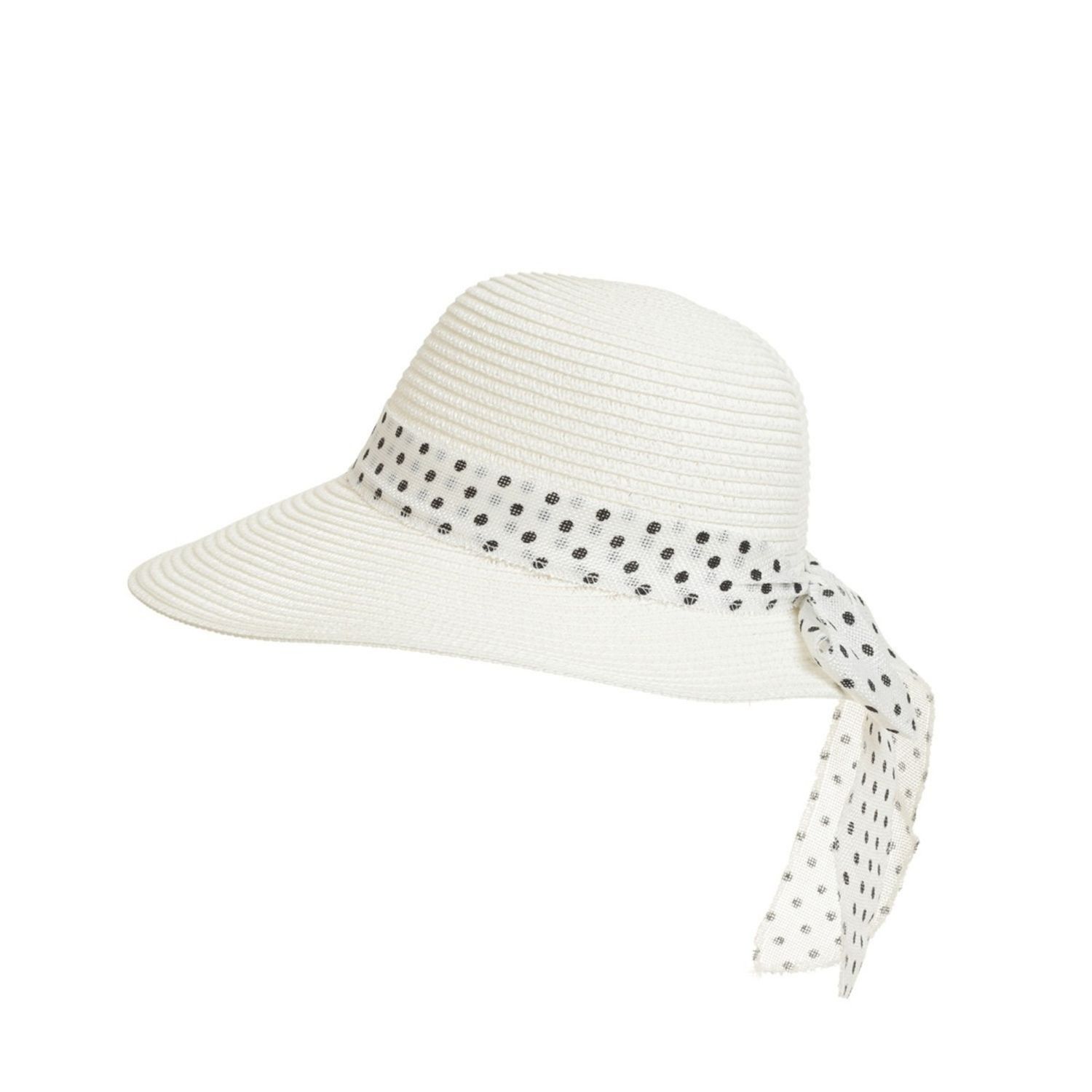 Palarie de paie pentru dama, PAMI, PD-0223-202-alb, 56 cm, Alb fotografia produsului