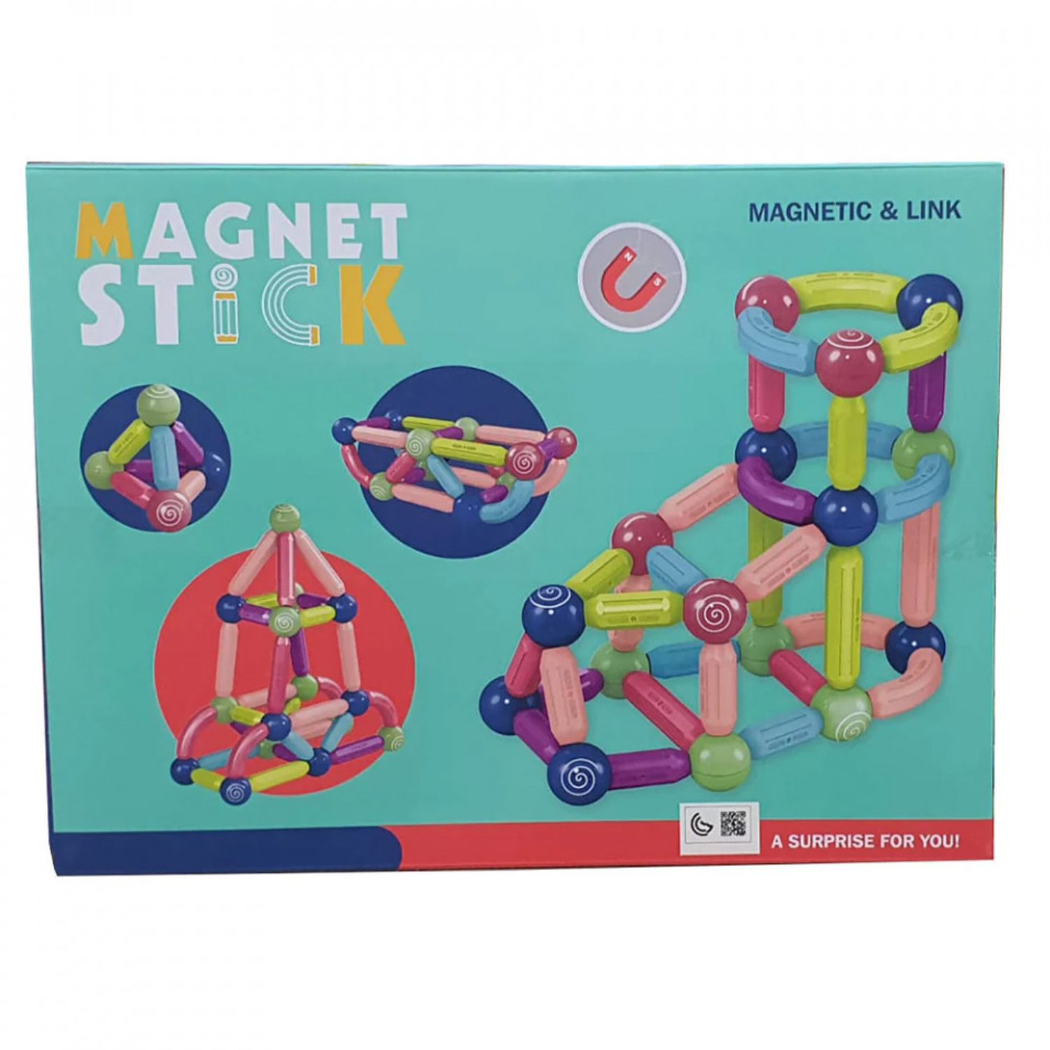 Set pentru construit Magnet Stick 46 piese fotografia produsului