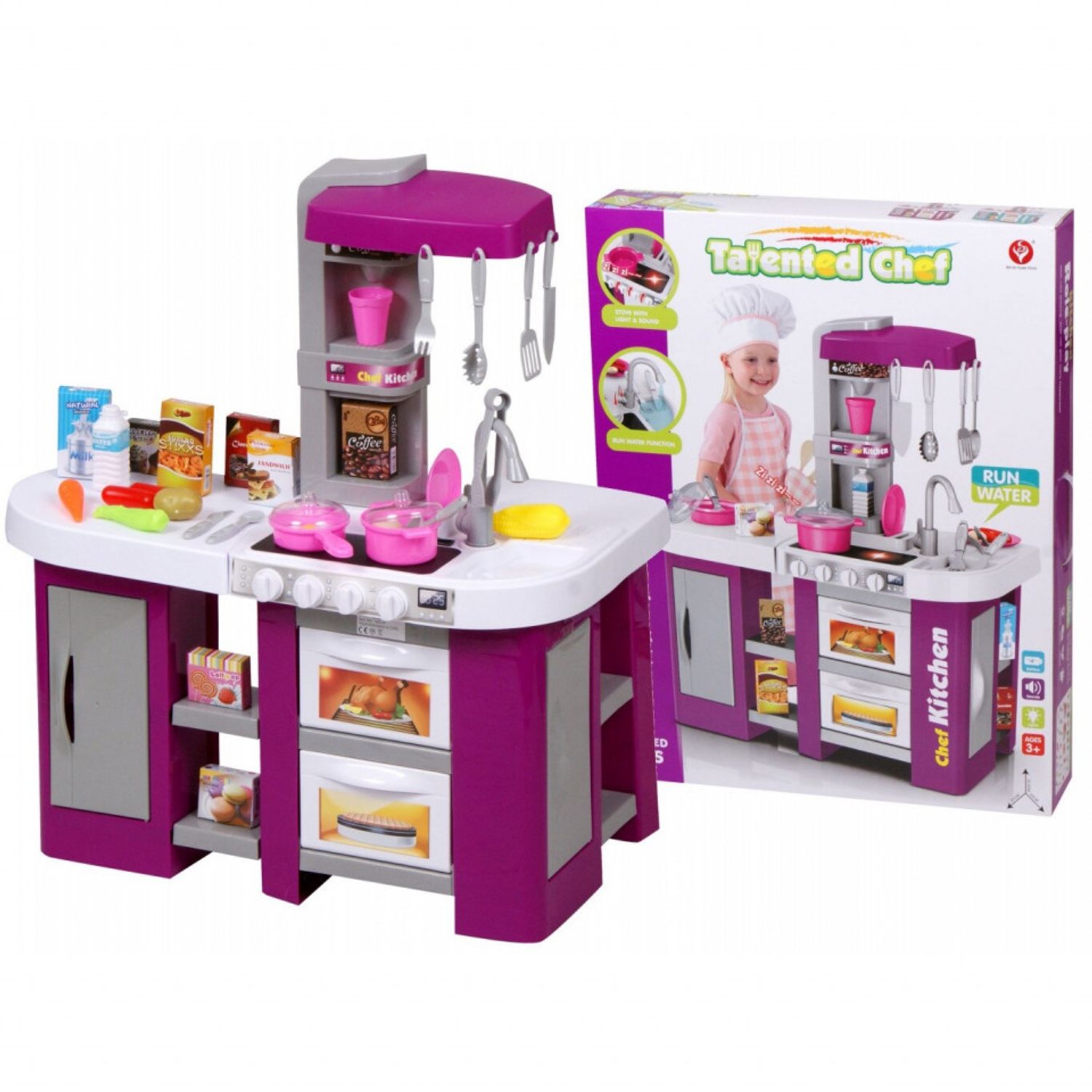 Bucatarie de jucarie Kitchen Talented Chef, 49 accesorii, Mov fotografia produsului