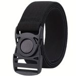 Curea elastica Pufo Traveler pentru barbati 3.8 x 125 cm, catarama plastic, negru fotografia produsului