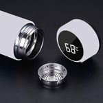 Sticla termos LED cu indicator de temperatura, inox, 500 ml, alb fotografia produsului View 4 S