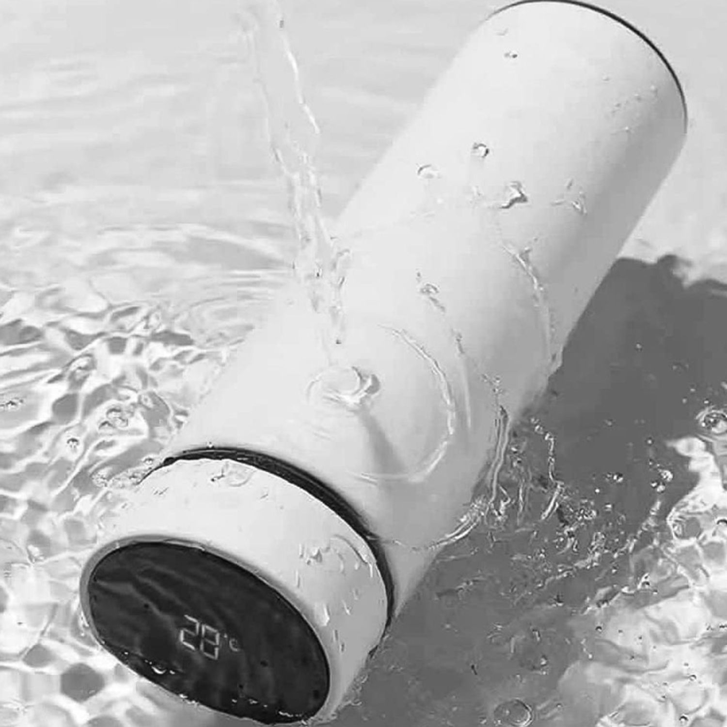 Sticla termos LED cu indicator de temperatura, inox, 500 ml, alb fotografia produsului View 5 L