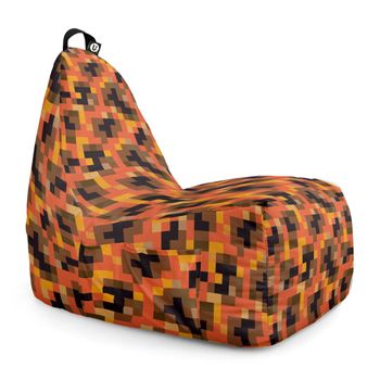 Fotoliu Updeco Puf Bean Bag Tip Chill XL, Impermeabil, Sac Interior, 66 X 100 X 75 Cm, Minecraft Magma