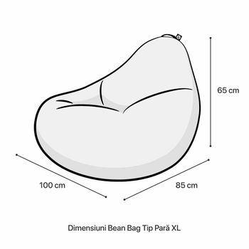 Fotoliu Updeco Puf Bean Bag Tip Para XL, Impermeabil, Sac Interior, 100 X 85 X 65 Cm, Abstract Jungle Verde