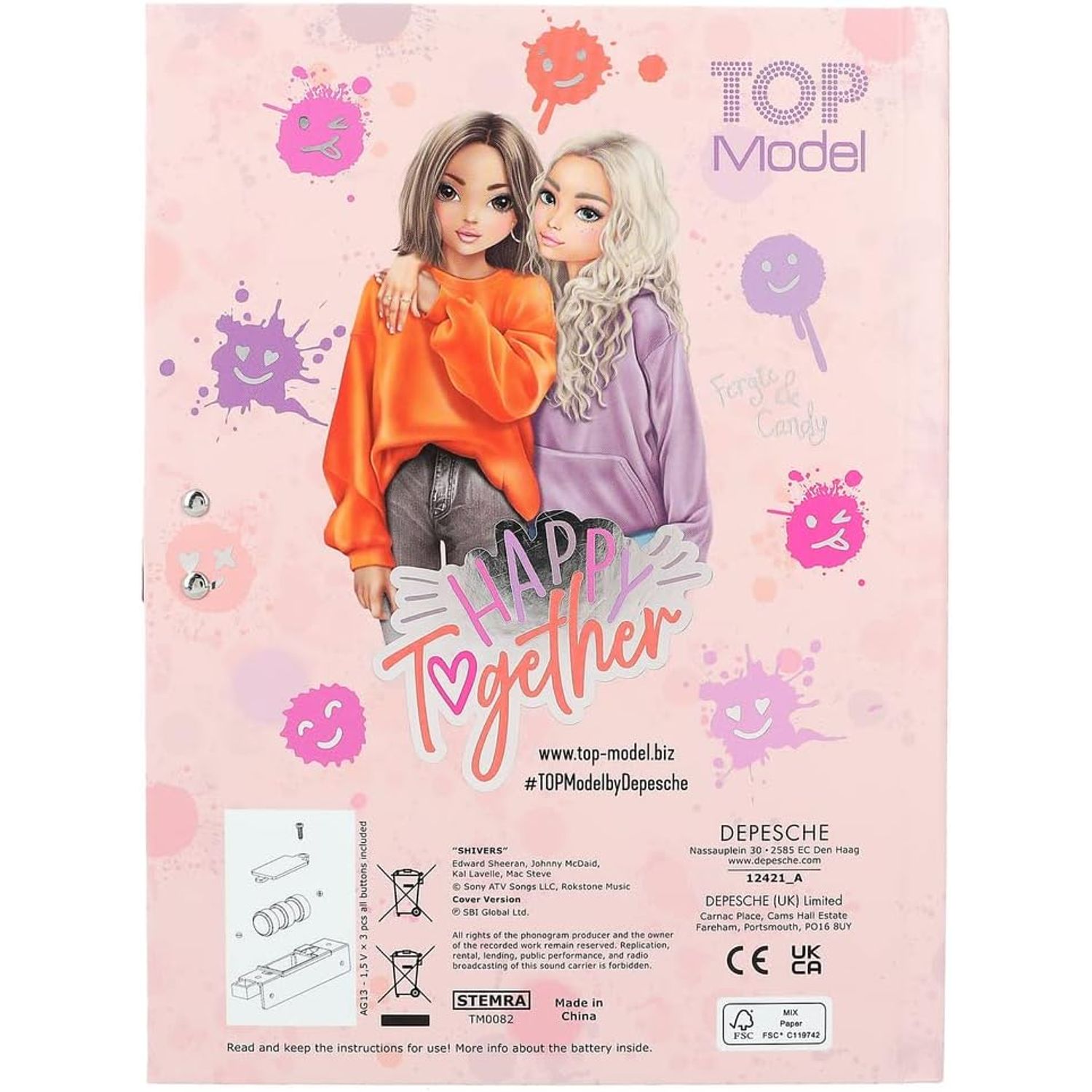 Jurnal cu cod si sunet Happy Together TOPModel fotografia produsului View 5 L