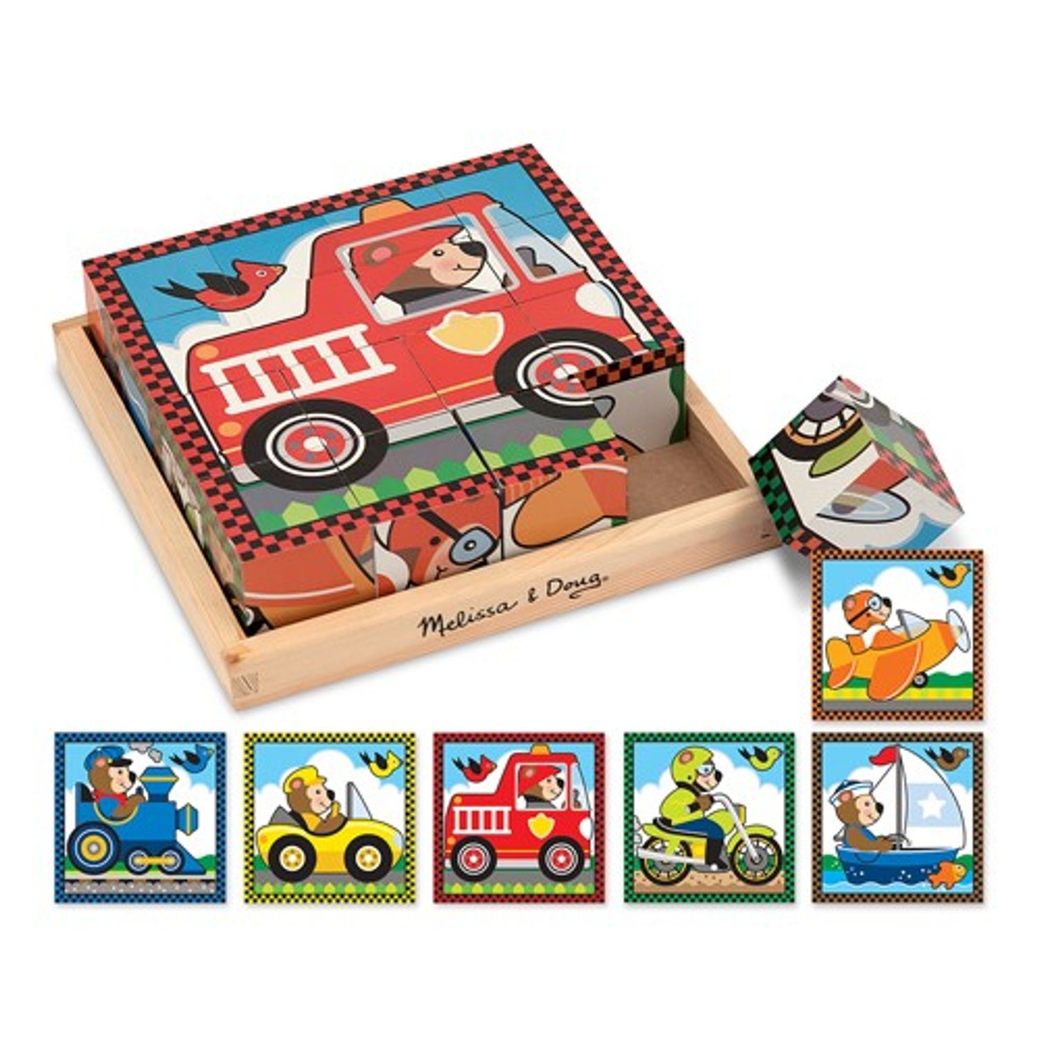 Cuburi vehicule Melissa and Doug fotografia produsului
