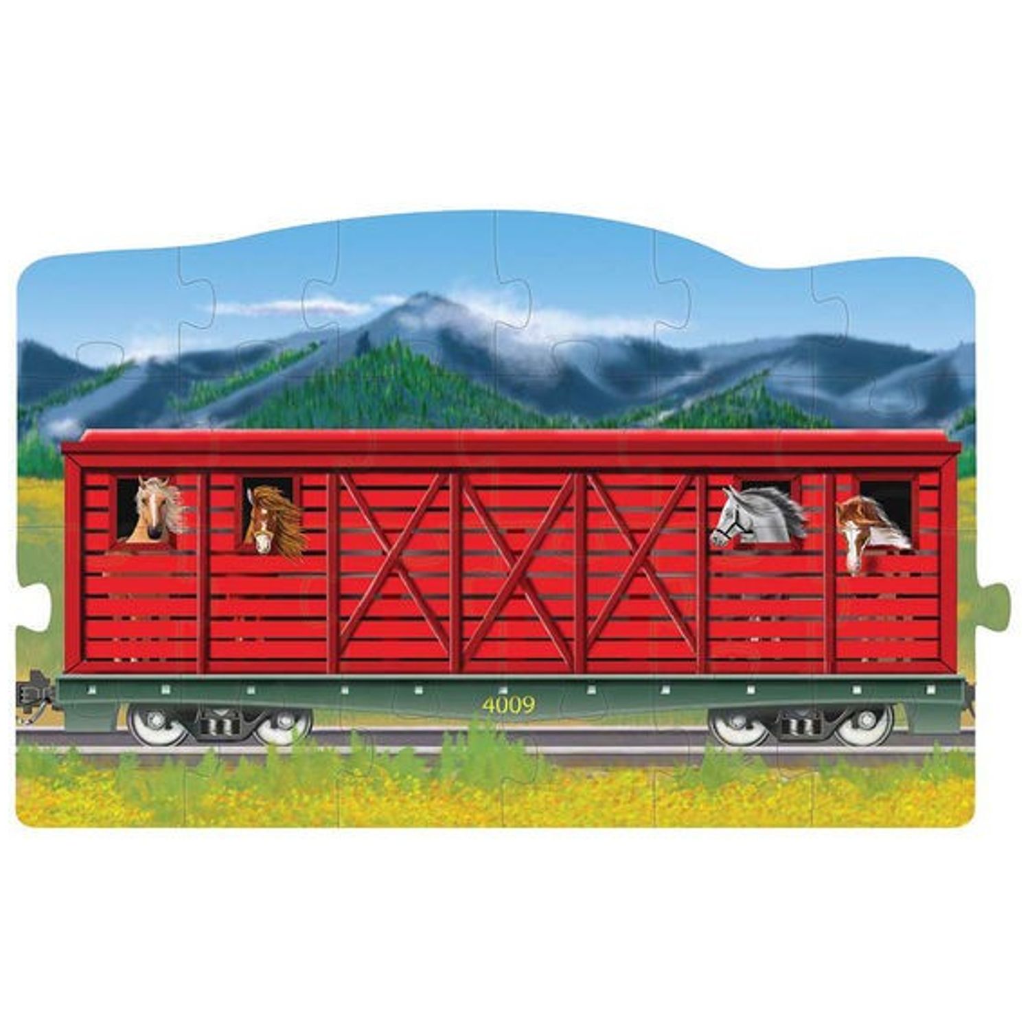 Set puzzle podea conectabile Trenuri Melissa and Doug fotografia produsului View 5 L