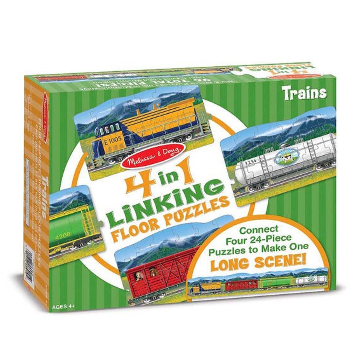 Set puzzle podea conectabile Trenuri Melissa and Doug fotografia produsului