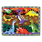 Puzzle lemn in relief Dinozauri Melissa and Doug fotografia produsului