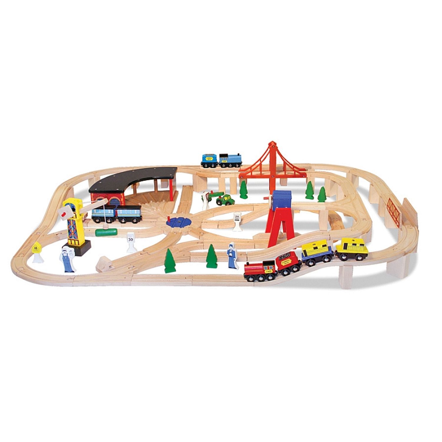 Set Trenulet din lemn cu depou Melissa and Doug fotografia produsului View 2 L