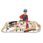 Set Trenulet din lemn cu depou Melissa and Doug fotografia produsului