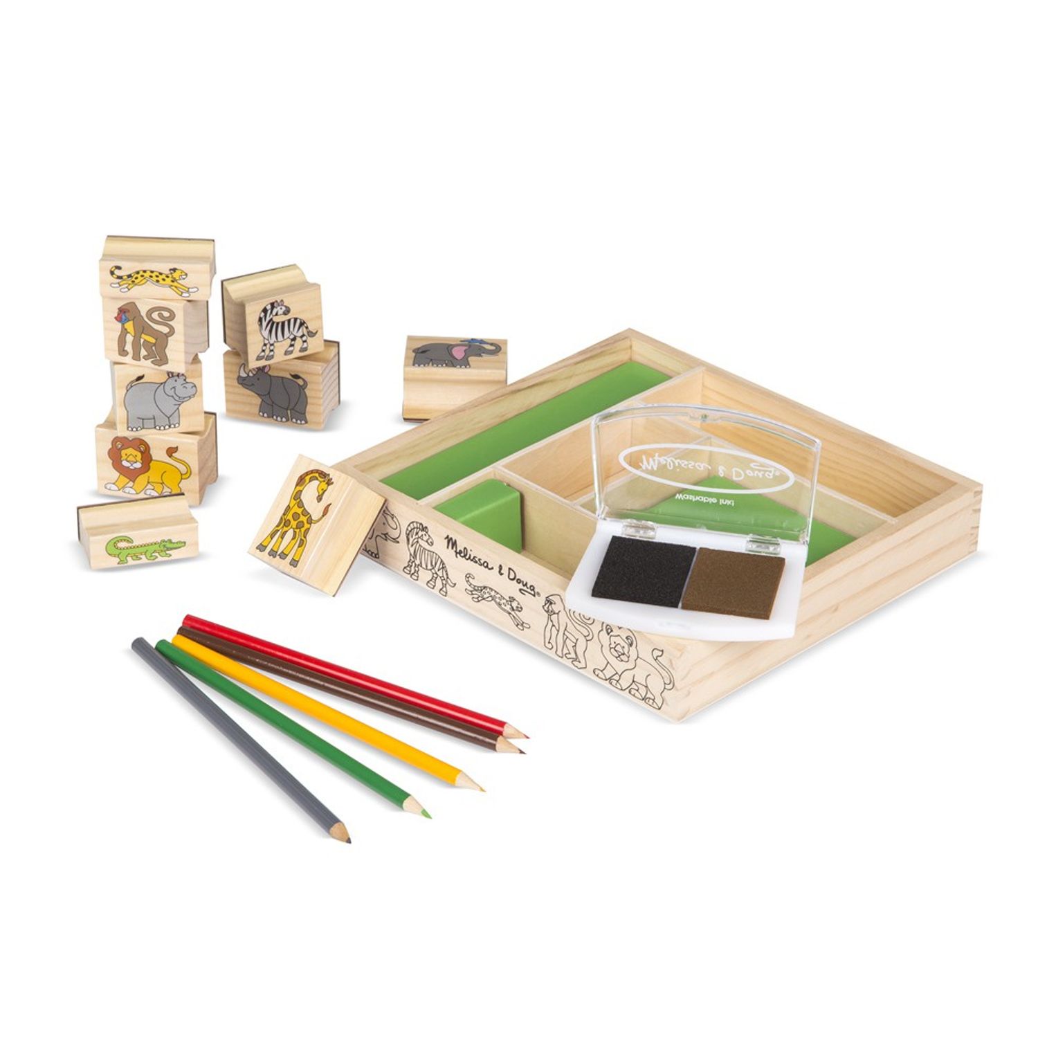 Set 9 stampile din lemn Safari - Melissa  Doug fotografia produsului View 2 L