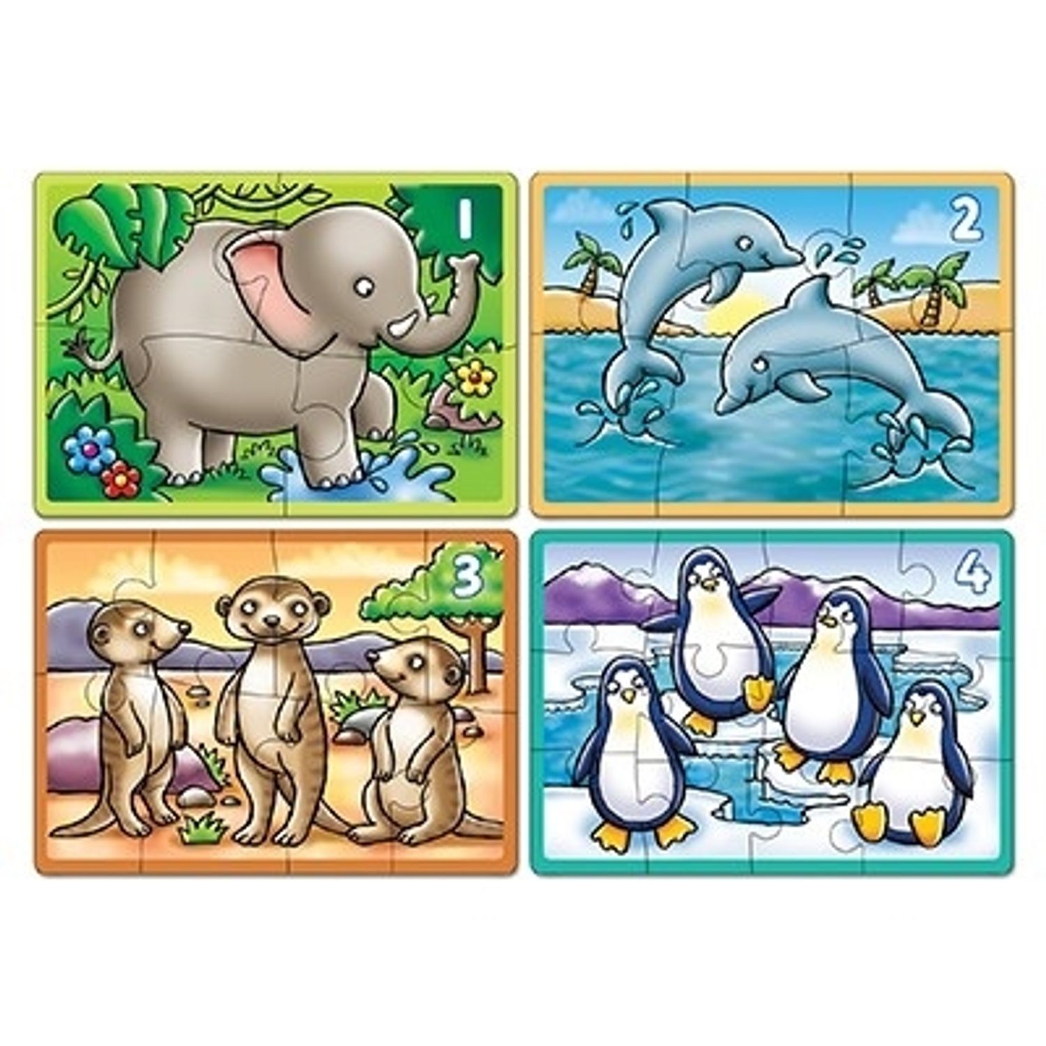 Set 4 Puzzle Animale - Animals Four In A Box fotografia produsului View 2 L
