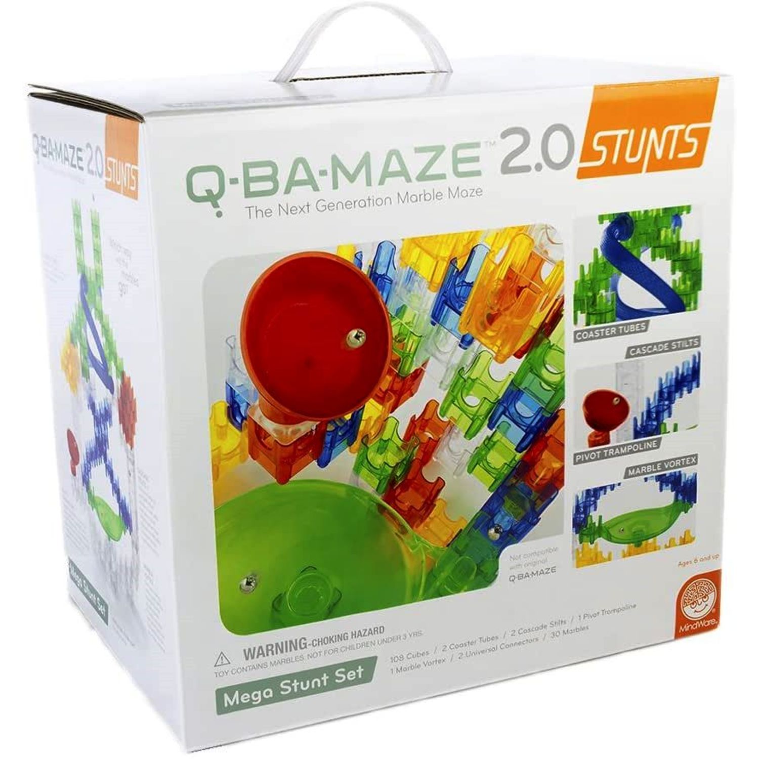 Q-BA-MAZE 2.0 Mega Stunt Set, joc de constructie cu bile, trambulina si vortex fotografia produsului