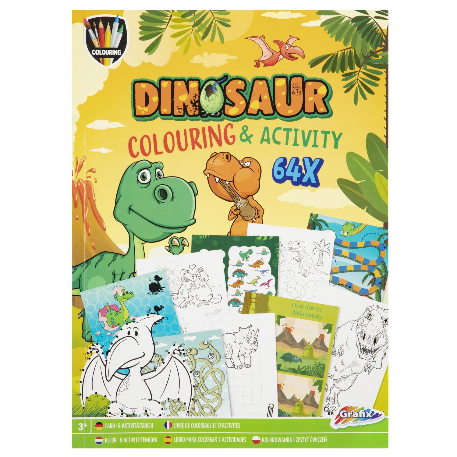 Carte de colorat cu activitati - Dinozaur fotografia produsului
