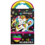 Carte de colorat cu carioci neon - Unicorn fotografia produsului