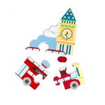 Mini puzzle din lemn autobuzul londonez, Orange Tree Toys fotografia produsului View 2 S