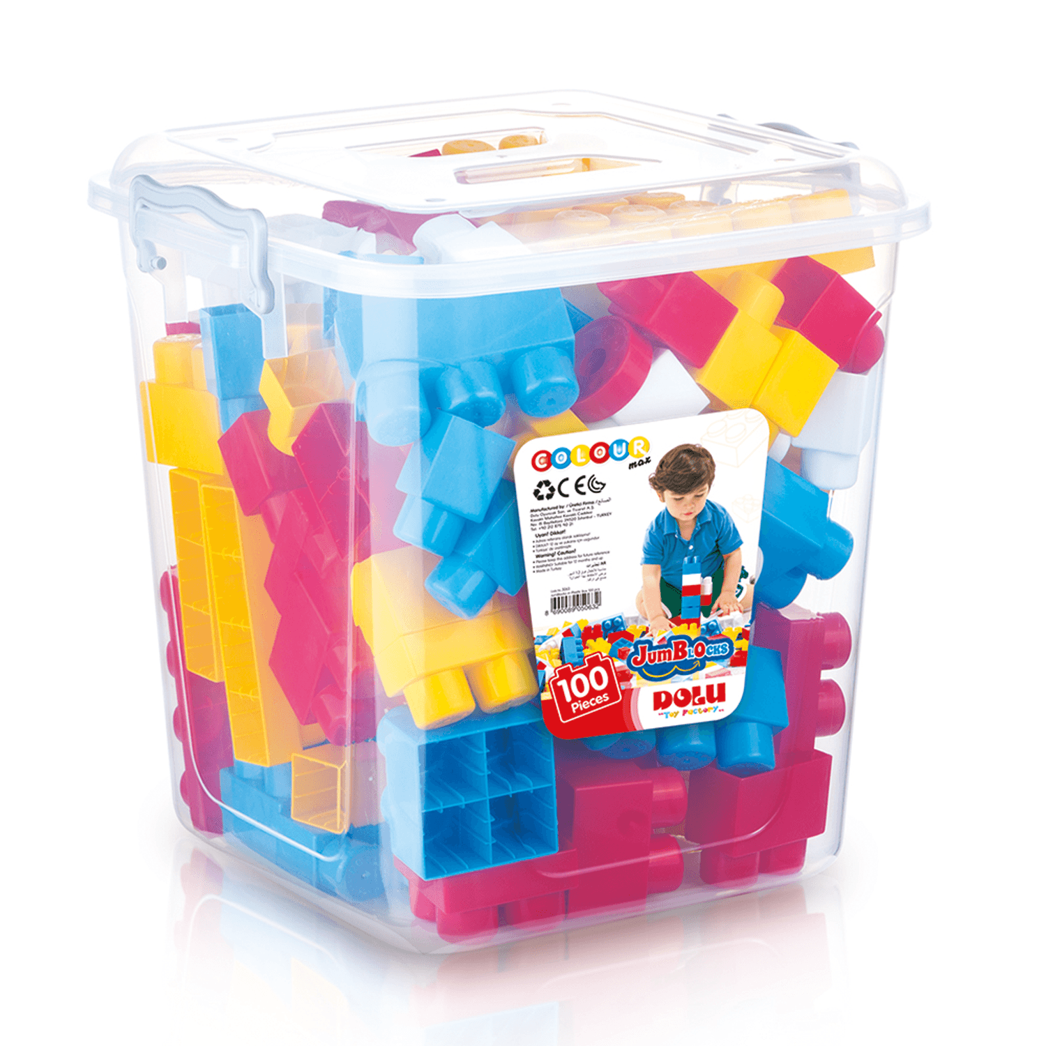 Cuburi mari de construit in cutie - 100 piese fotografia produsului
