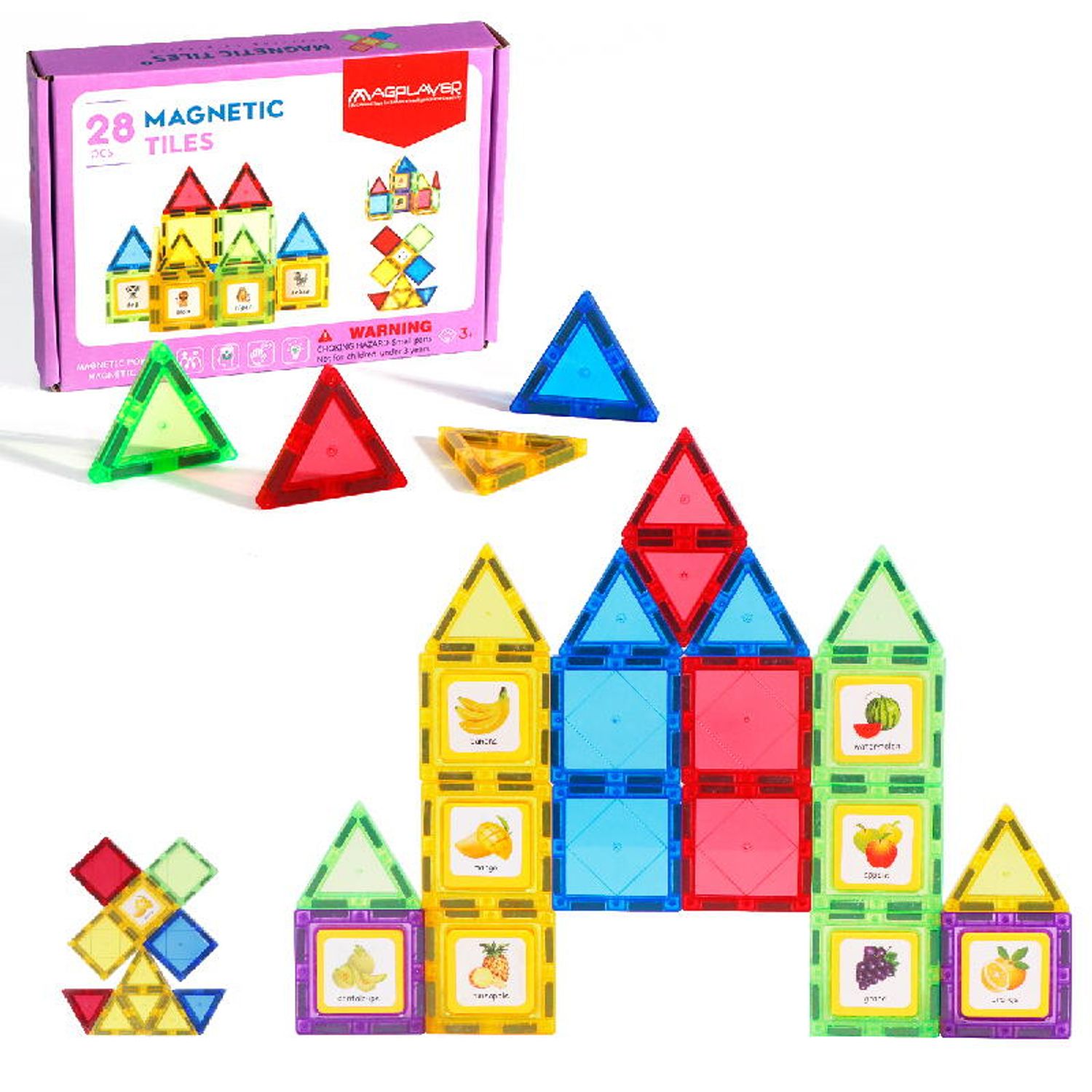 Set de constructie magnetic 3D - 28 piese fotografia produsului View 3 L