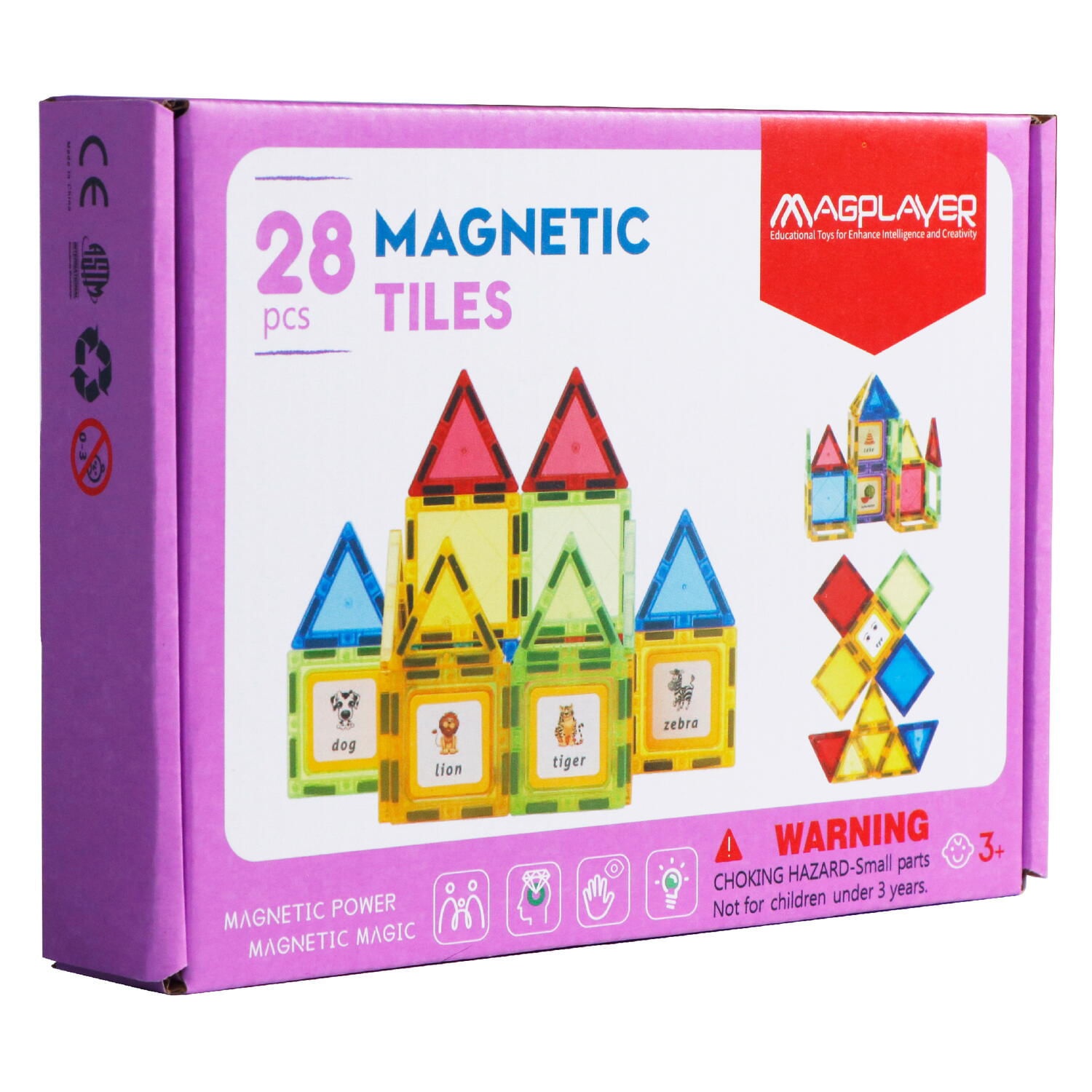 Set de constructie magnetic 3D - 28 piese fotografia produsului