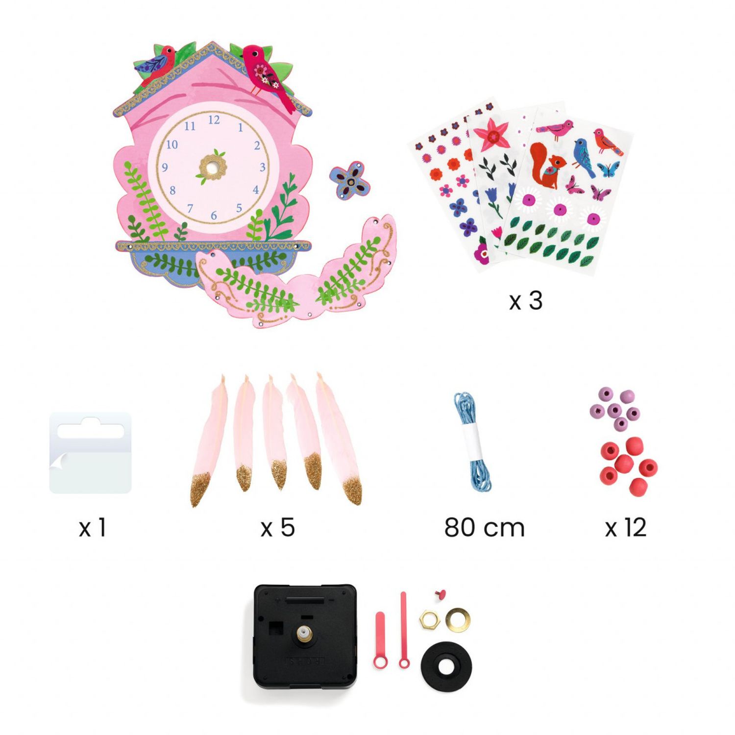Set DIY Djeco, Ceas de perete fotografia produsului View 4 L