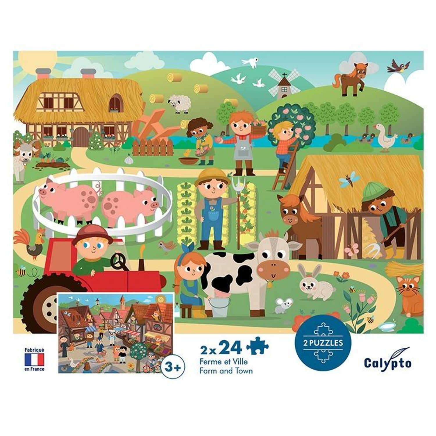 Puzzle Ferma si Oras 2x24 Pcs fotografia produsului View 2 L