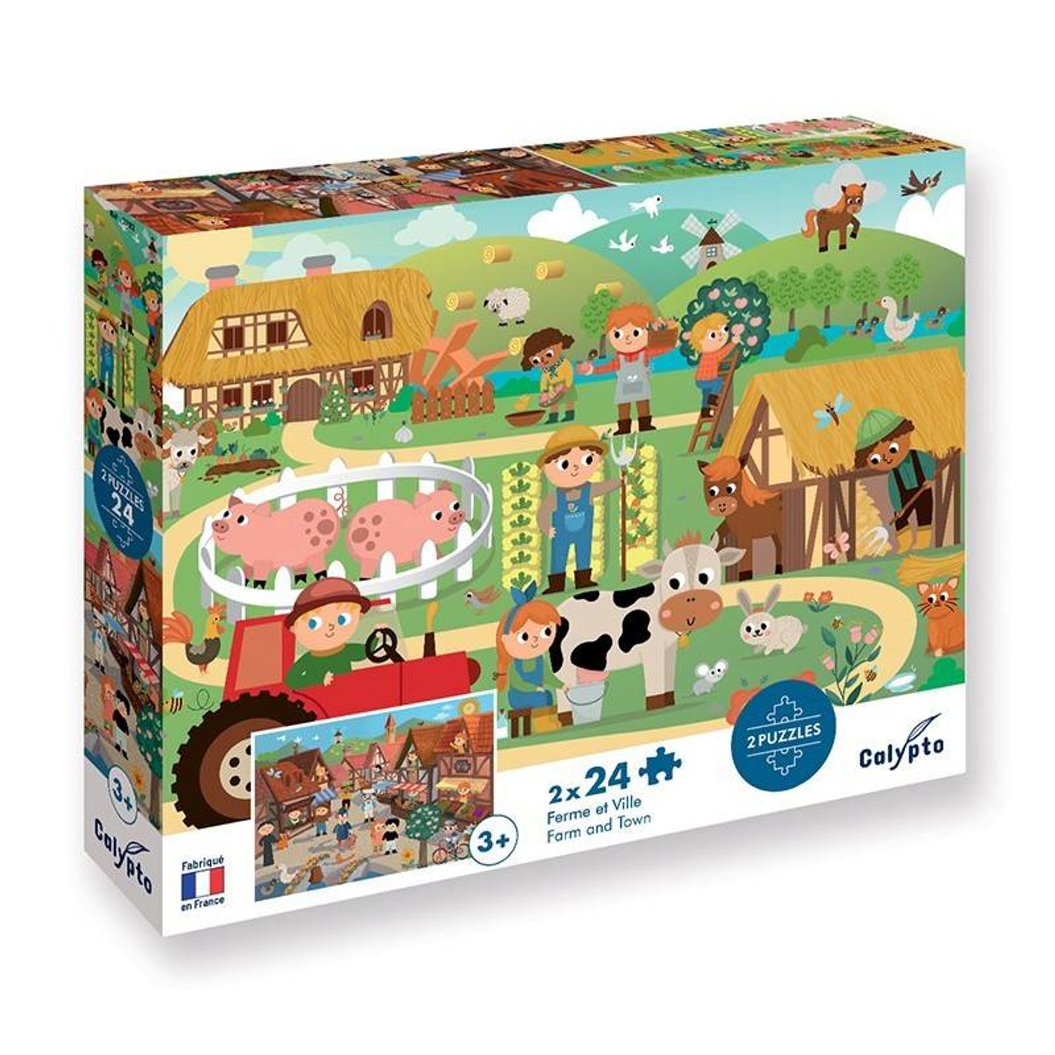 Puzzle Ferma si Oras 2x24 Pcs fotografia produsului View 4 L