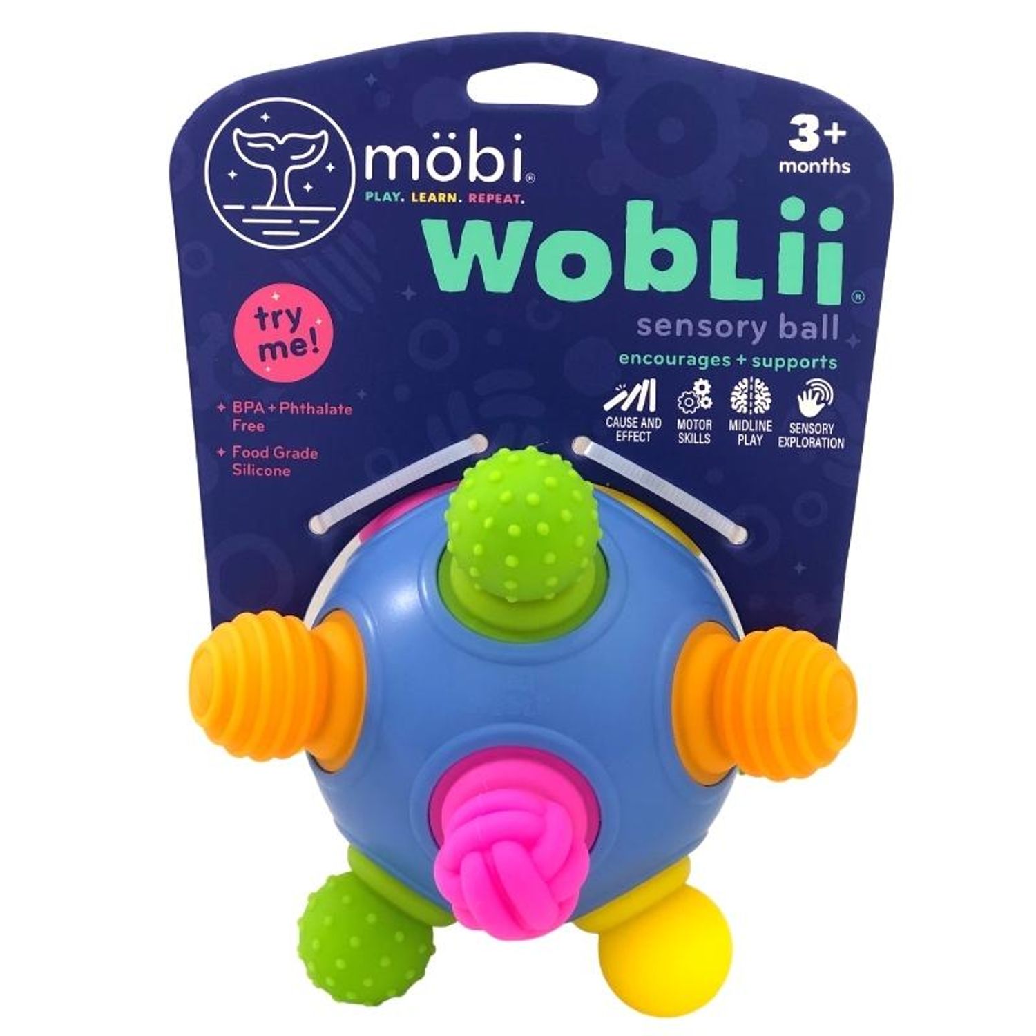 Minge senzoriala cu elemente colorate mobile Woblii fotografia produsului