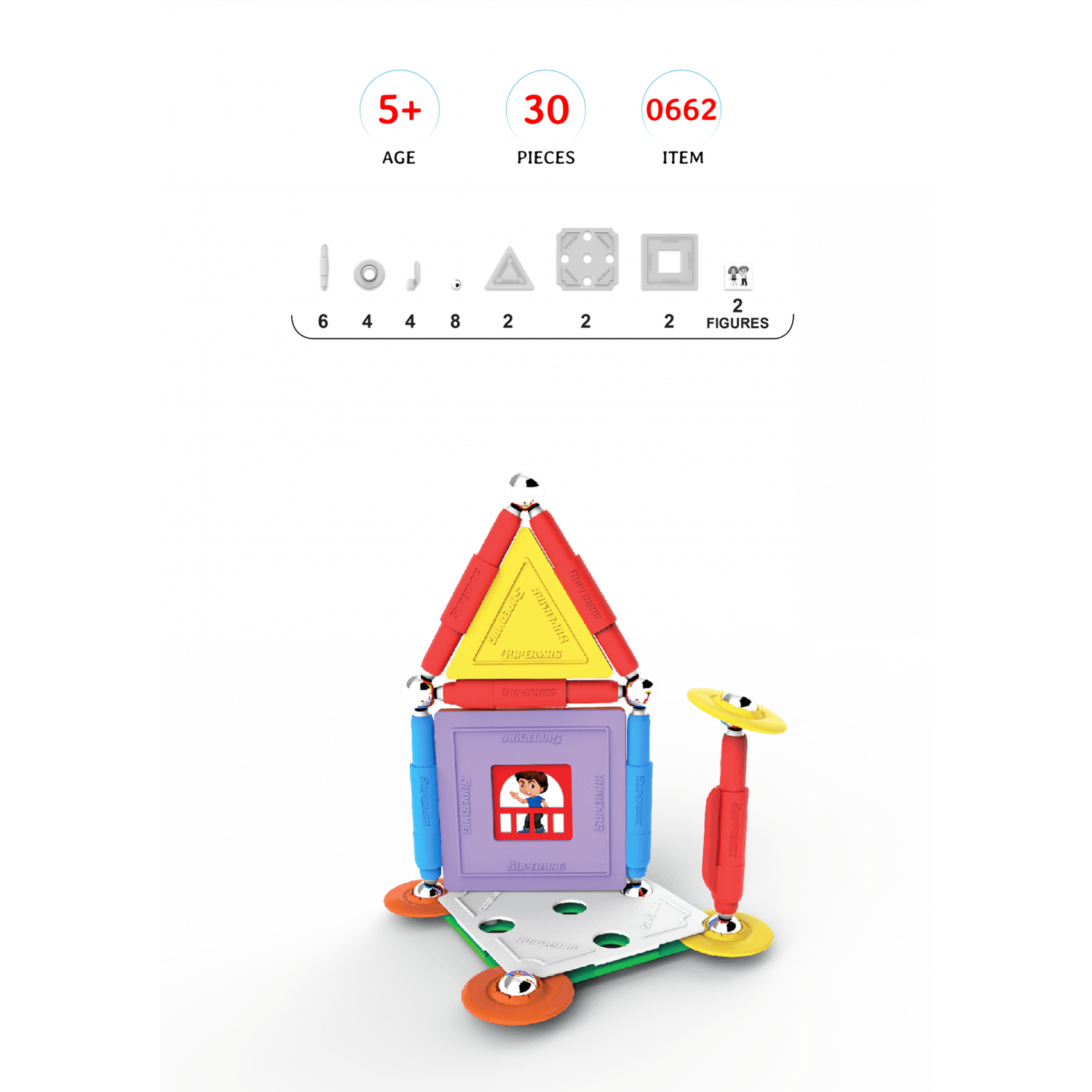 Set de constructie magnetic Supermag Projects House, 30 piese fotografia produsului View 2 L
