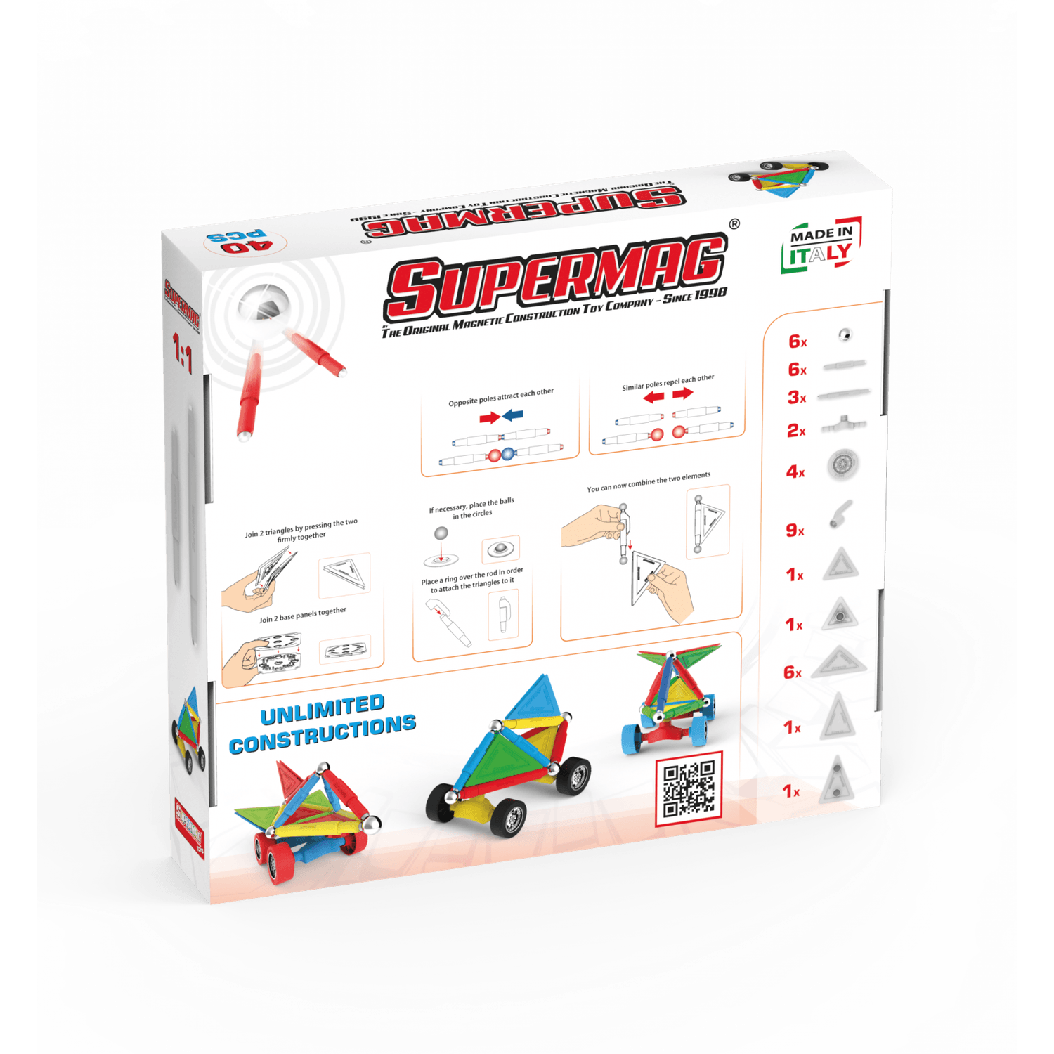 Set de constructie magnetic Supermag Projects Wheels, 40 piese fotografia produsului View 2 L