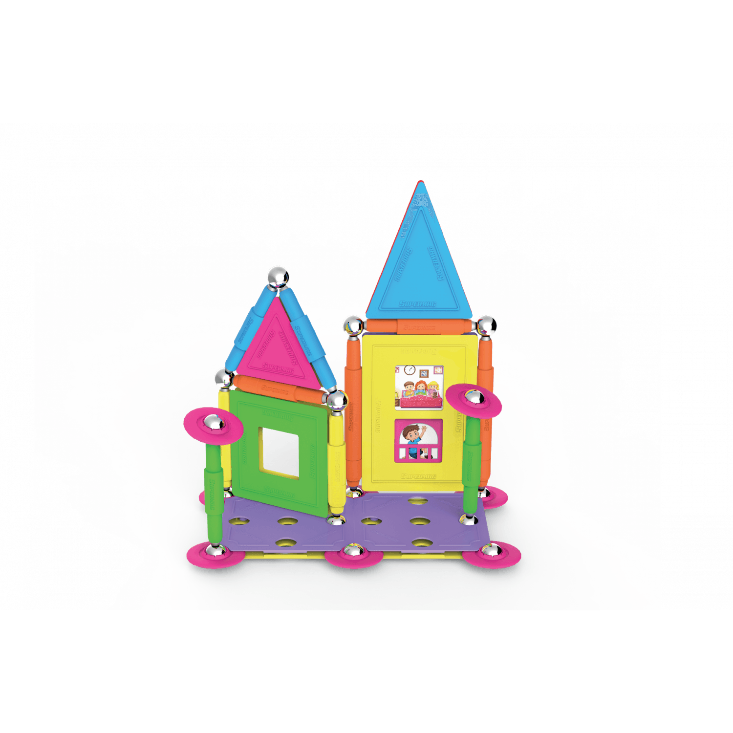 Set de constructie magnetic Supermag Projects House, 55 piese fotografia produsului View 3 L