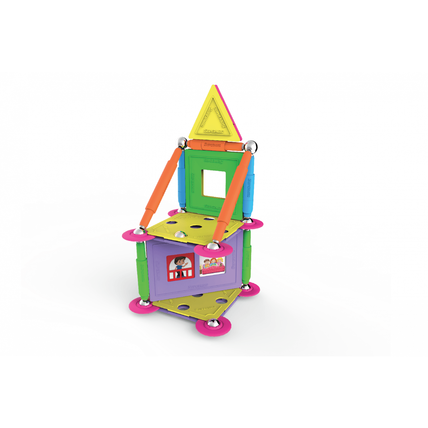 Set de constructie magnetic Supermag Projects House, 55 piese fotografia produsului View 5 L
