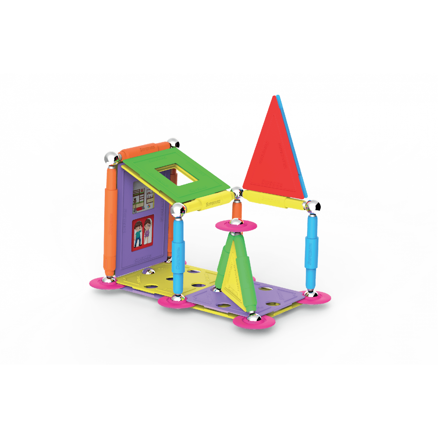Set de constructie magnetic Supermag Projects House, 55 piese fotografia produsului View 6 L