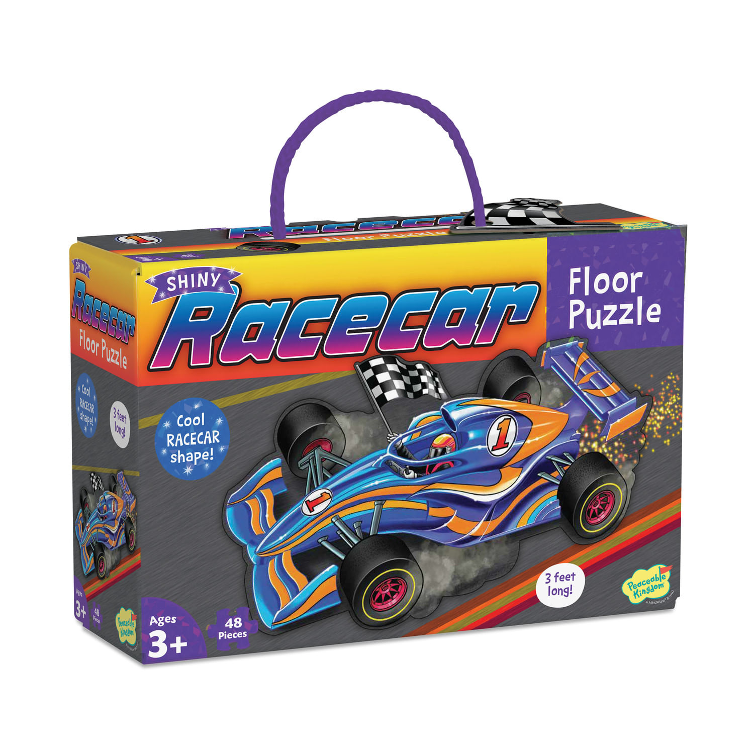 Puzzle de podea in forma de masina de curse, Racecar Floor Puzzle fotografia produsului