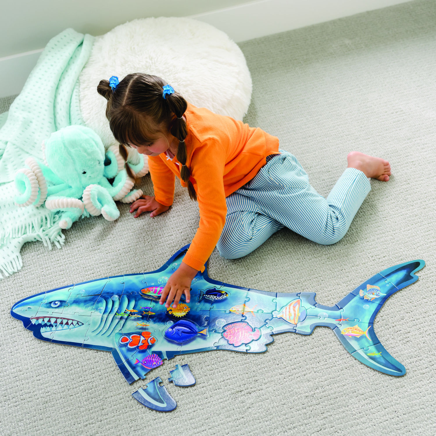 Puzzle de podea in forma rechin, Shark Floor Puzzle fotografia produsului View 4 L