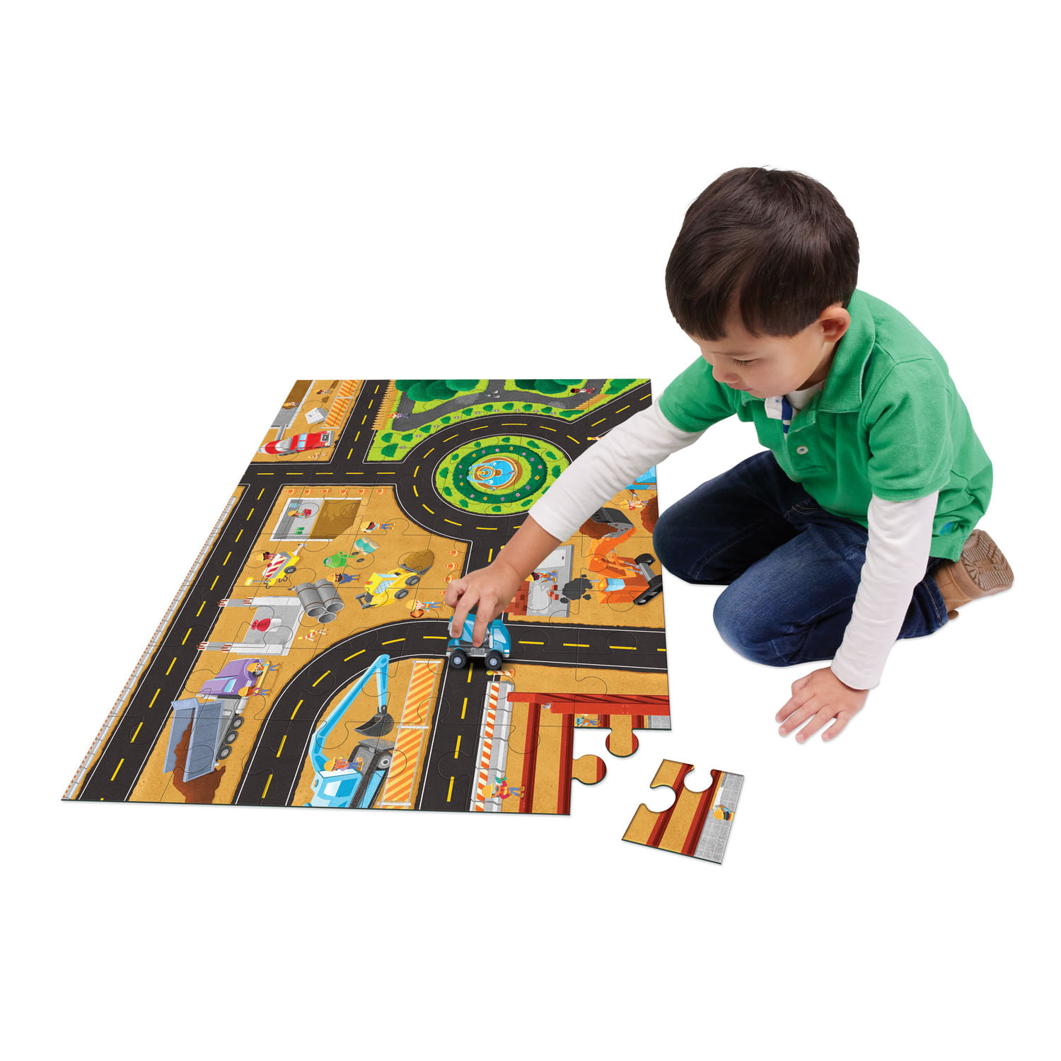 Joc 2 in 1 Puzzle and play: Pe santier fotografia produsului View 3 L