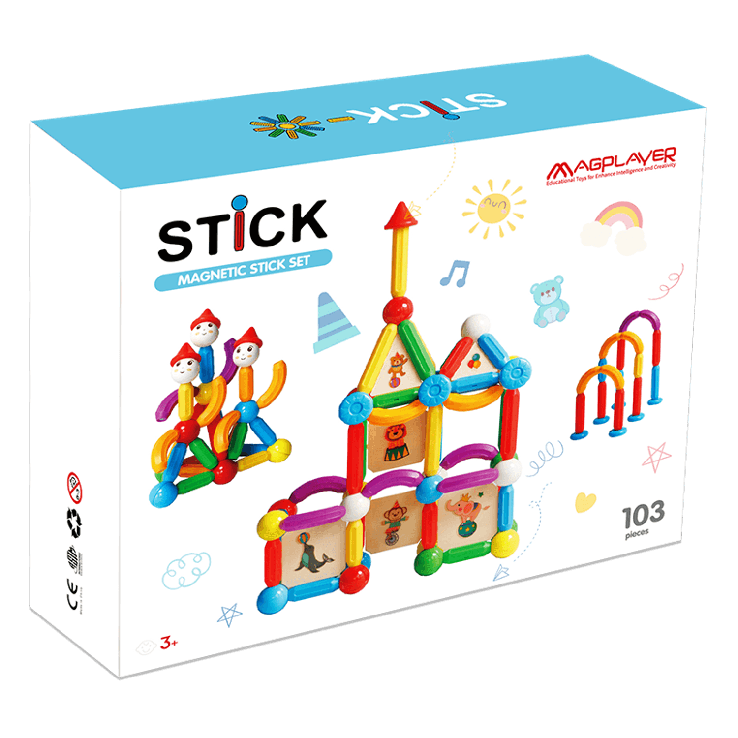 Set de constructie magnetic - STICK (103 piese) fotografia produsului View 2 L