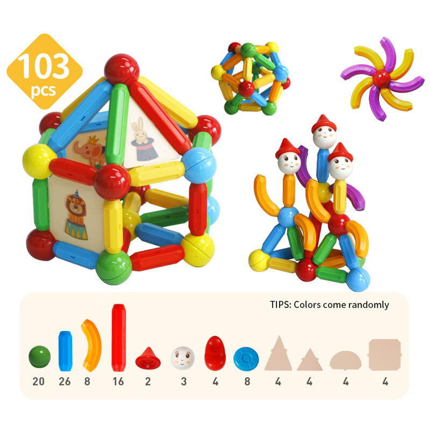 Set de constructie magnetic - STICK (103 piese) fotografia produsului View 3 L