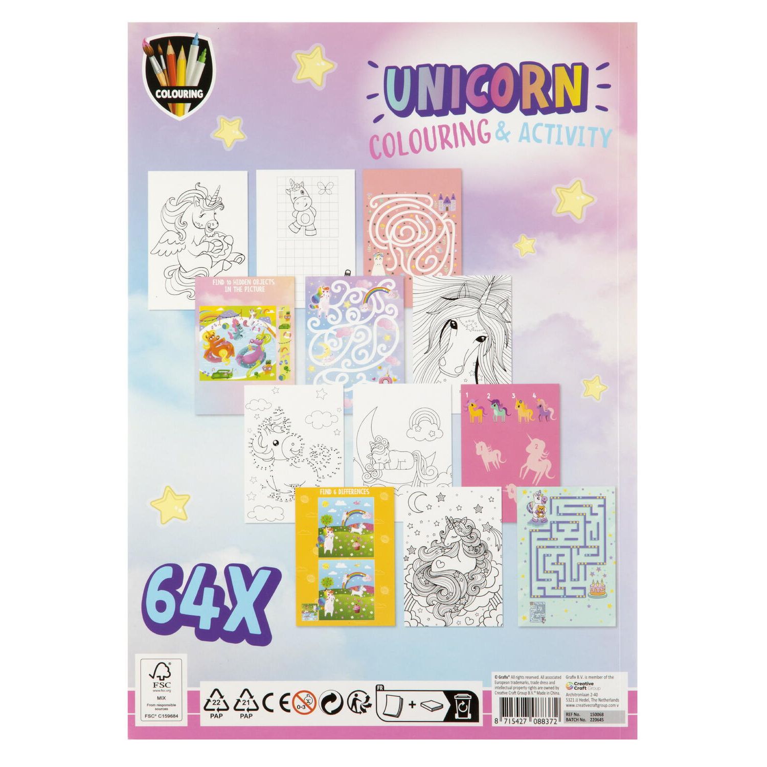 Carte de colorat cu activitati - Unicorn fotografia produsului View 3 L